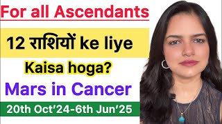 Predictions for 12 Ascendantsराशियों ke liye Mars Debilitation in Cancer  Dangerous Transit ⚠️ [upl. by Gladys500]