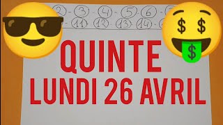 PRONOSTIC PMU QUINTE LUNDI 26 AVRIL 2021 QUINTE DU JOUR [upl. by Mcconaghy341]