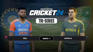 Ind vs Aus  Tri Series  India  Australia amp Pakistan T20 In Cricket 24 Live Stream  KD GAMING [upl. by Tiler307]