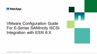 VMware Configuration Guide for ESeries Integration with ESXi [upl. by Aeriela]