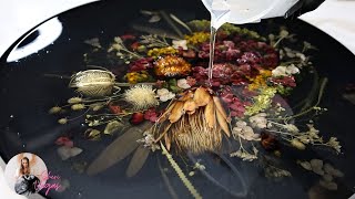 How To Make Table Top with REAL Flowers and EPOXY RESIN [upl. by Eiblehs690]