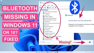 Fix Bluetooth Not Showing In Device Manager On Windows 11 amp 10  Get Missing BT [upl. by Sirk297]