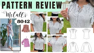 MCCALLS 8042 SEWING PATTERN REVIEW YOU CAN SEW THIS SHIRT FOR SUMMER AND FALL [upl. by Luckin19]