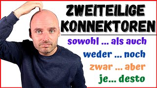 Zweiteilige Konnektoren 🤓  B1 B2  Learn German  Deutsch lernen [upl. by Keyes307]