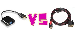 HDMI to VGA Cable VS Adapter  Dual monitor setup on Laptop [upl. by Noisla]