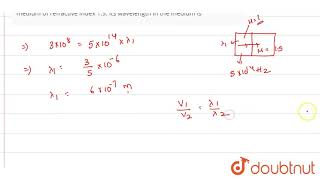 Monochromatic light of frequency 5xx1014 Hz travelling in vacuum enters a medium of [upl. by Tnahsin]