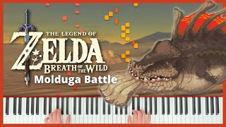 Molduga Battle  The Legend of Zelda Breath of the Wild  Piano Cover  Sheet Music [upl. by Kerril]