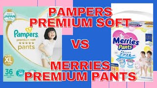 Review Merries Premium VS Pampers [upl. by Euqinommod880]