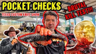 INSANE Pocket Checks at Texas Custom Knife Show Ballistic Dummy Destruction Tests [upl. by Ewart]