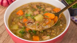 SOPA DE LENTILHA COM BACON E LEGUMES  Cookn Enjoy 970 [upl. by Nosloc558]