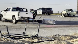 Semi Several Vehicles Involved in Pearblossom MultiInjury Traffic Collision [upl. by Sisely]