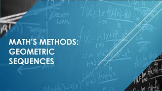 QCAA Maths Methods Introduction to Geometric Sequences Part 1 [upl. by Wenz]