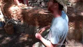 Cob House Building  How to quotPlumbquot a Cob Wall [upl. by Alston893]