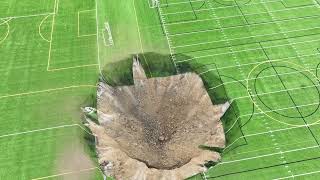 Massive Sinkhole Opens at Soccer Field in Illinois [upl. by Athenian]