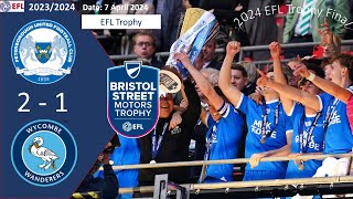 Peterborough United 21 Wycombe Wanderers 2024 EFL Trophy Final 7 April 2024 [upl. by Alimhaj]