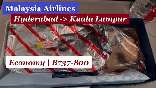 Malaysia Airlines Hyderabad India to Kuala Lumpur Economy Class  B737800  Trip Report 009 [upl. by Yeroc]