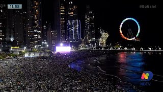 Aproximadamente 700 mil pessoas passaram o réveillon na praia Central de Balneário Camboriú [upl. by Denyse]