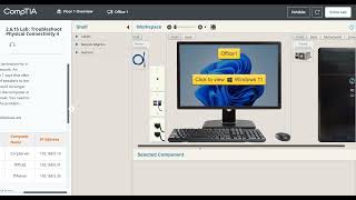 Network009 CompTIA Lab 2615 Troubleshoot Physical Connectivity 4 [upl. by Eilrahs]