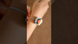 Colourful pom pom Hand Bracelet 🌼😍pompomcraft diy youtubeshorts woolenpompom craft craftideas [upl. by Avin]