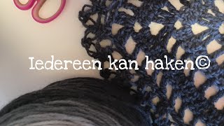 ♥️ Iedereenkanhaken crochetTutorial Salomonsknoopsubt liefdesknooprand driehoekomslagdoek [upl. by Yaluz]