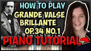 How To Play quotGrande Valse Brillantequot by Chopin  Easy Piano Synthesia Piano Tutorial HD [upl. by Nimajeb925]