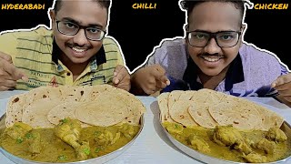 Hyderabadi Chilli Chicken Curry With Roti Eating Challenge  Chilli Chicken Curry  Food Challenge [upl. by Askwith692]