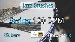 120 BPM  Jazz Swing  44 Drum Track  Metronome  32 bars AABA  Drum Beat [upl. by Aitenev]