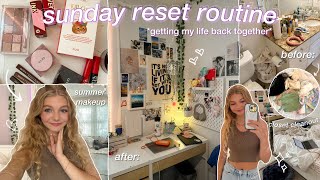 SUNDAY RESET VLOG summer makeup grwm cleaning my room closet cleanout amp preparing for the week [upl. by Tay]