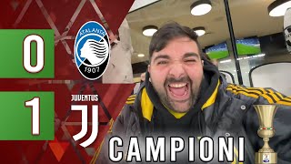 CAMPIONI 💚🤍❤️ ATALANTA 01 JUVENTUS  REACTION DALLO STADIO OLIMPICO [upl. by Bodi]