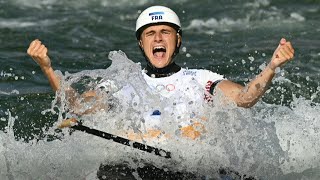 JO2024 le Français Nicolas Gestin médaille dor en canoë slalom  AFP [upl. by Aztiley]