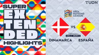 SUPER EXTENDED HIGHLIGHTS  Dinamarca vs España  UEFA Nations League 2024  TUDN [upl. by Bal]