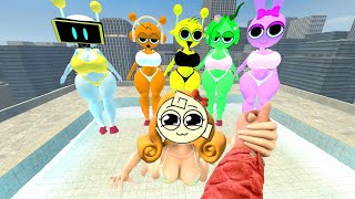 NEW SPRUNKI FAMILY POOL PARTY MISS TREE amp MISS SUN amp MISS FUN COMPUTER In Garrys Mod Incredibox [upl. by Aerdnu]