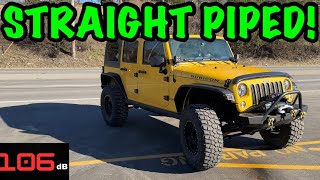 We Straight Piped a 2014 Jeep Wrangler Rubicon 36L V6 [upl. by Ymmit]