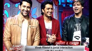 Grand Masti  Vivek Oberoi Riteish Deshmukh Aftab Shivdasani promote their film on a TV show [upl. by Airotkciv]