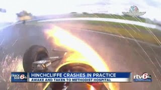 IndyCar driver James Hinchcliffe crash [upl. by Ynwat]