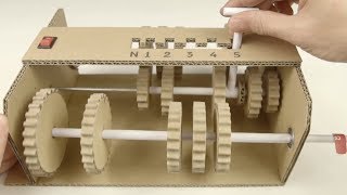 DIY 5 Speed Gearbox from Cardboard [upl. by Tereb238]