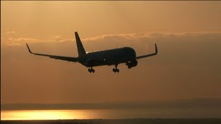 HDThomson Dreamliner 767 Sunset Landing Bristol Airport 30413 [upl. by Nomael383]