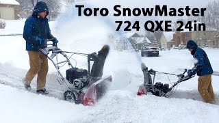 ❄️ Toro SnowMaster QXE 724 Single Stage Snow Blower in Action Performance Test Review [upl. by Aicenra]