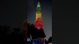 Night laser show in Qutub minar Delhi qutubminar delhi travel tourism heritage india indian [upl. by Oiretule]