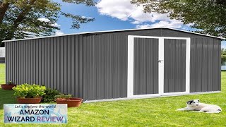 Evedy 10x12 FT Outdoor Storage ShedLarge Metal Shed with Sloping Roof Review [upl. by Madelaine846]