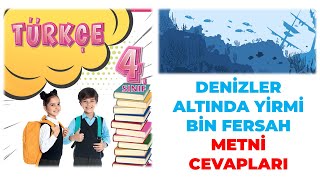 Denizler Altında Yirmi Bin Fersah Metni 4 Sınıf Türkçe Ders Kitabı Sayfa 56 57 58 59 60 61 Cevaplar [upl. by Lewanna]