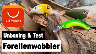 AliExpress Angelköder Test Wobbler für den Forellenteich [upl. by Nordin]