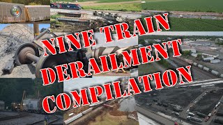 9 Train Derailment Compilation 20202023 [upl. by Yhtomit]