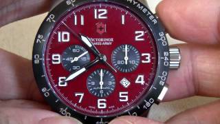 Victorinox Swiss Army Mens Airboss 6 Automatic Chronograph RED Dial [upl. by Eibloc827]