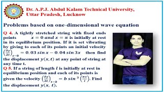 32 Problems on Onedimensional wave equationUnit2MathematicsIVaktu [upl. by Haldan]