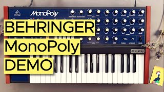 Behringer MonoPoly Sound Demo no talking with Patches for Ambient Techno and Electronica [upl. by Watson]