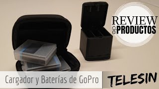 REVIEW de PRODUCTO Cargador y Baterías para GoPro  Telesin [upl. by Bravar361]