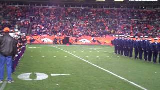 The USAFA Drum amp Bugle Corps perform at the Broncos  Chiefs Game 17 Nov 2013 [upl. by Sedlik971]