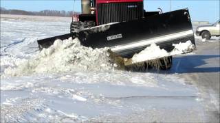 LEON Dozer Blade M5000 on a CASE 535  Pushing Snow [upl. by Chet]