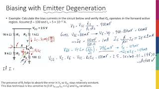 Week6  Biasing with Emitter Degeneration [upl. by Marjorie]